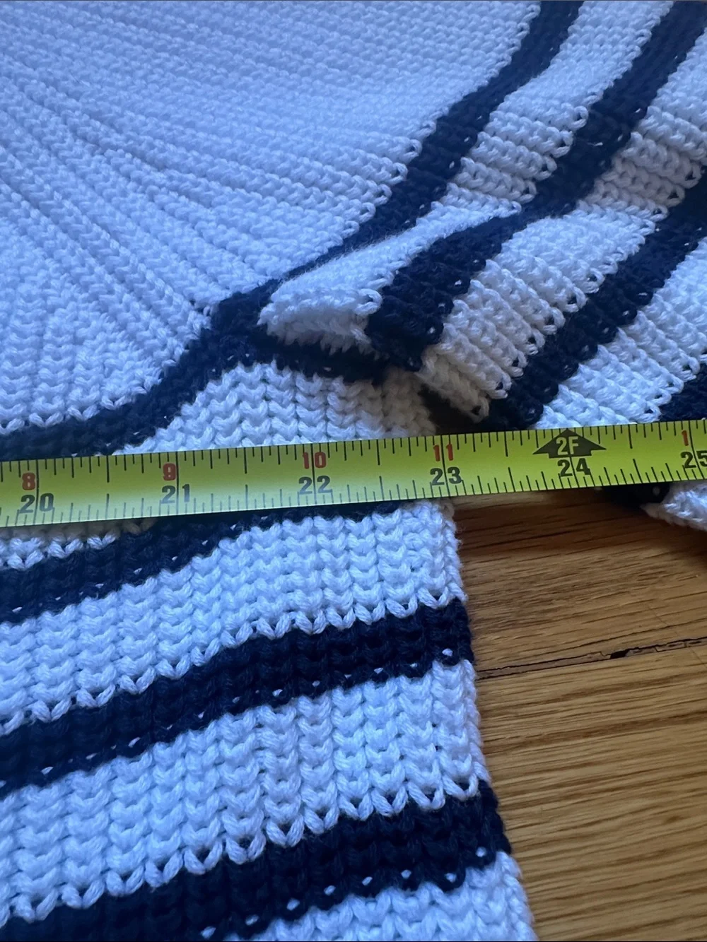 J. Crew 💯 Cotton White and Navy Button-Shoulder Sweater XL
